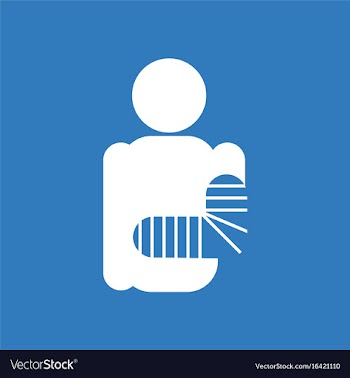 Icon silhouette with broken arm vector image