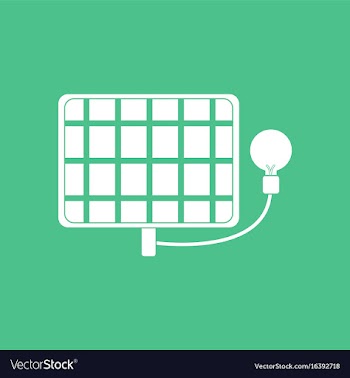 Icon solar battery with lamp vector image