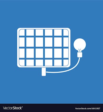 Icon solar battery with lamp vector image