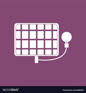 Icon solar battery with lamp vector image