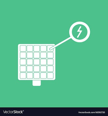 Icon solar panel and electricity vector image