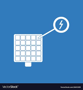 Icon solar panel and electricity vector image