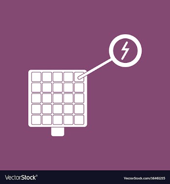 Icon solar panel and electricity vector image