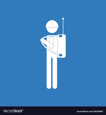 Icon soldier holding walkie talkie vector image