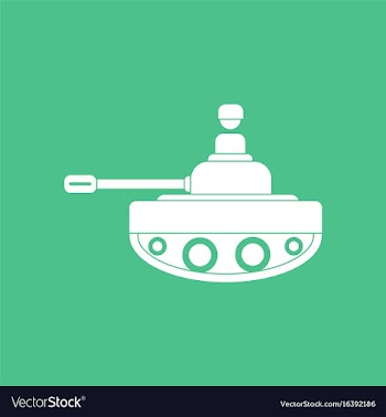 Icon soldier on tank vector image