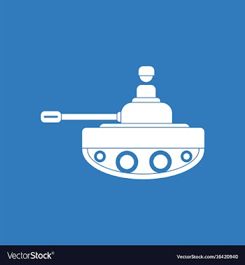 Icon soldier on tank vector image