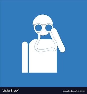 Icon soldier with binocular vector image