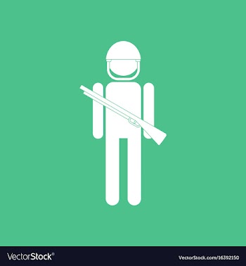 Icon soldier with gun vector image