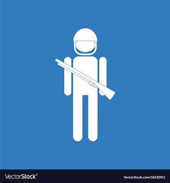 Icon soldier with gun vector image