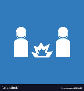 Icon soldiers and explosion vector image