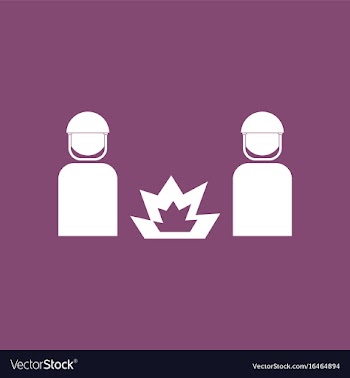 Icon soldiers and explosion vector image
