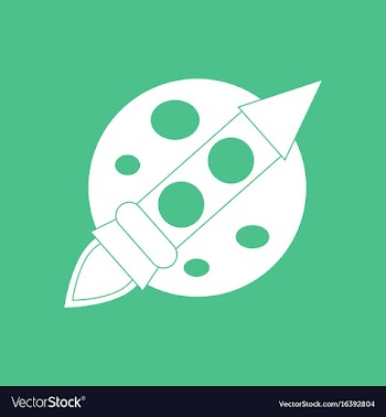 Icon space rocket and moon vector image