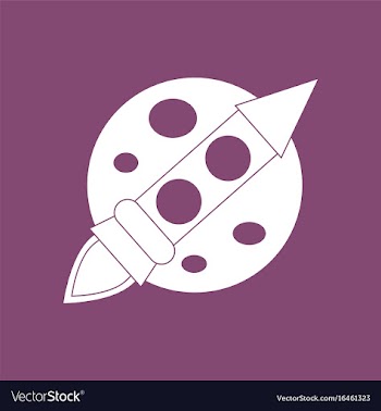 Icon space rocket and moon vector image