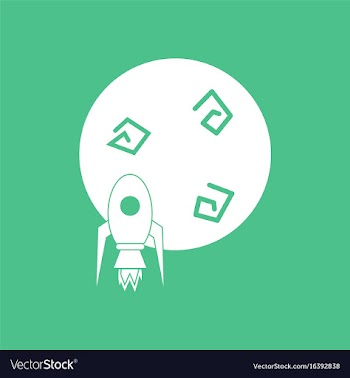 Icon space rocket and planet vector image
