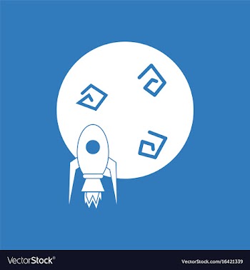 Icon space rocket and planet vector image