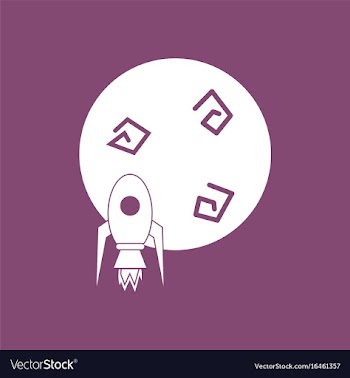 Icon space rocket and planet vector image