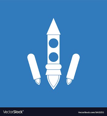 Icon space rocket start vector image