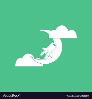 Icon space shuttle and moon vector image