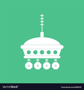 Icon spacecraft and antenna vector image