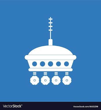 Icon spacecraft and antenna vector image
