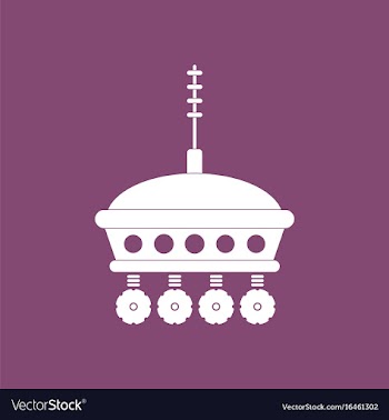 Icon spacecraft and antenna vector image