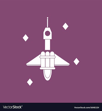 Icon spaceship in space vector image