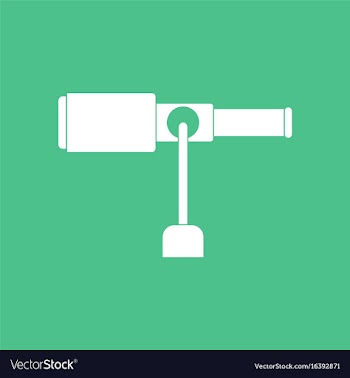 Icon spyglass on a stand vector image