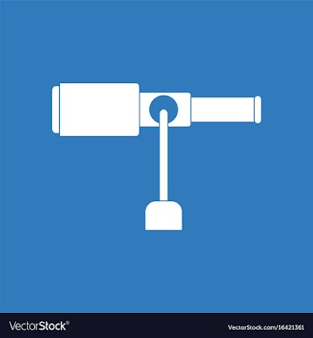Icon spyglass on a stand vector image
