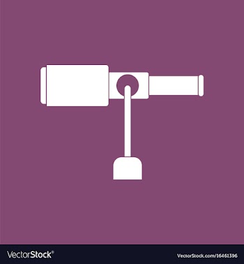 Icon spyglass on a stand vector image