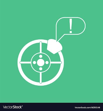 Icon steering wheel and sign vector image