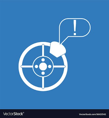 Icon steering wheel and sign vector image