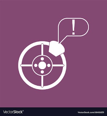 Icon steering wheel and sign vector image