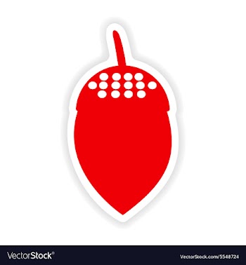 Icon sticker realistic design on paper acorn vector image
