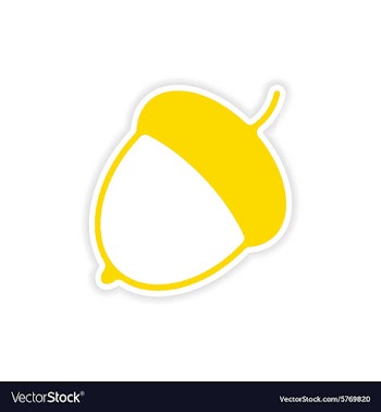 Icon sticker realistic design on paper acorn vector image