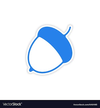 Icon sticker realistic design on paper acorn vector image