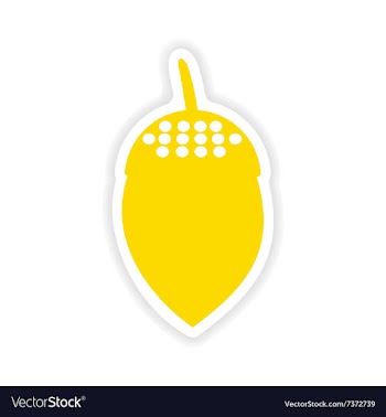 Icon sticker realistic design on paper acorn vector image