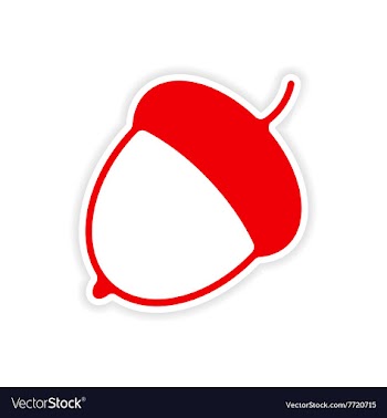 Icon sticker realistic design on paper acorn vector image