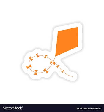 Icon sticker realistic design on paper air kite vector image
