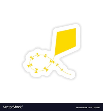 Icon sticker realistic design on paper air kite vector image