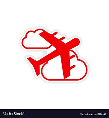 Icon sticker realistic design on paper aircraft vector image