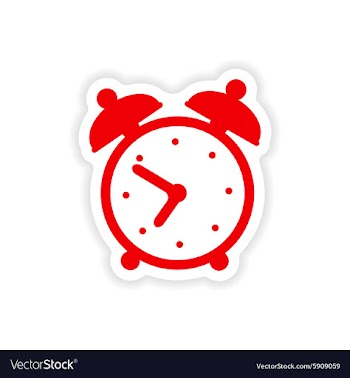 Icon sticker realistic design on paper alarm clock vector image