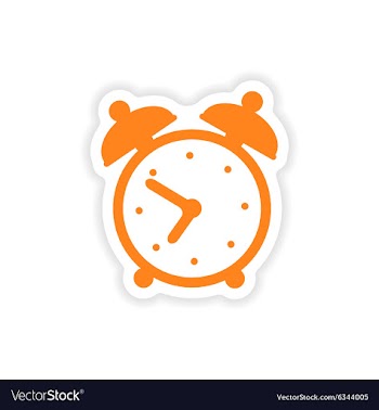 Icon sticker realistic design on paper alarm clock vector image