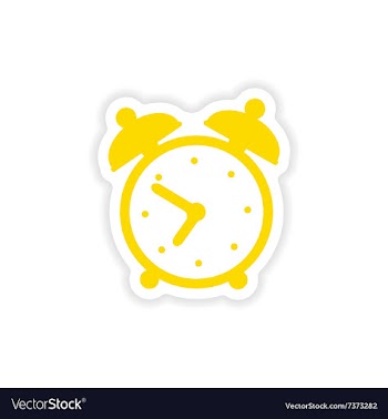 Icon sticker realistic design on paper alarm clock vector image
