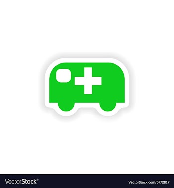 Icon sticker realistic design on paper ambulance vector image