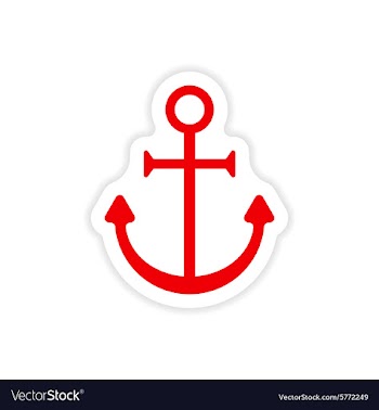 Icon sticker realistic design on paper anchor vector image