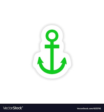 Icon sticker realistic design on paper anchor vector image