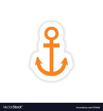Icon sticker realistic design on paper anchor vector image