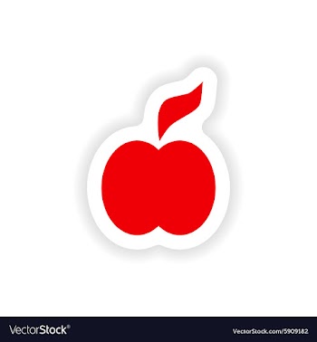 Icon sticker realistic design on paper apple vector image