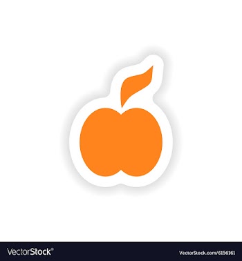 Icon sticker realistic design on paper apple vector image