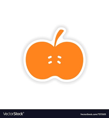 Icon sticker realistic design on paper apple vector image